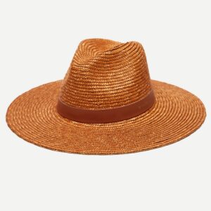 Relaxed Veda Panama Hat in Wheat Straw - Rust