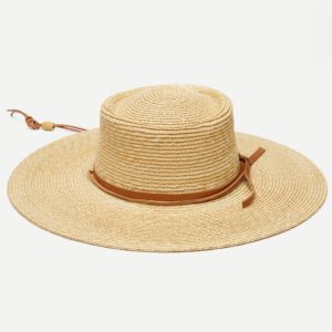 Wheat Straw Boater Hat - Natural