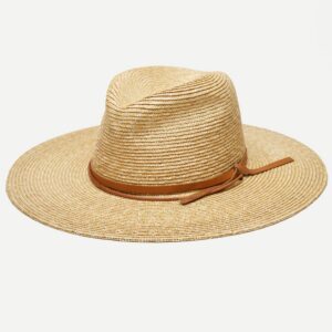 Greer Wheat Straw Wide Brim Sun Hat with Openweave Finish