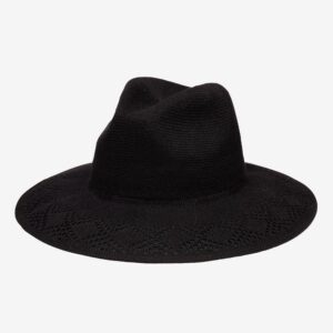 Packable Mesh Wide Brim Sun Hat - Black