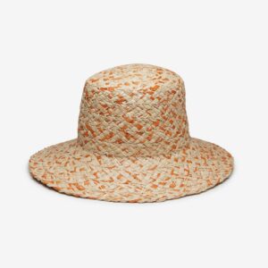 Tessa Classic Raffia Bucket Hat - Orange