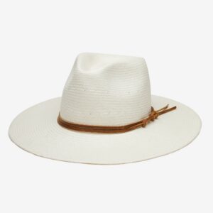 Textured Cedar Wide Brim Sun Hat in Straw - Cream
