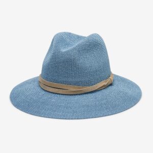 Packable Straw Panama Hat - Light Blue