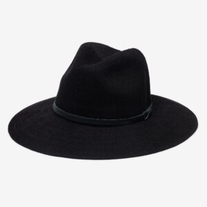 Packable Woven Panama Hat - Black