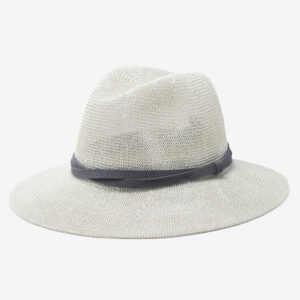 Hollis Lightweight Straw Panama Hat - Grey
